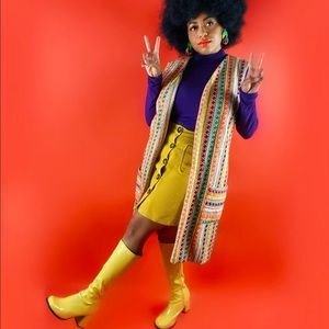 Vintage colorful hand woven duster size 12